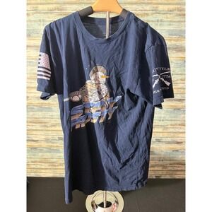 Grunt Style T-Shirt Small Navy Blue Excellent Stay Frosty Tactical Snowman Tee